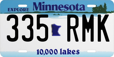 MN license plate 335RMK