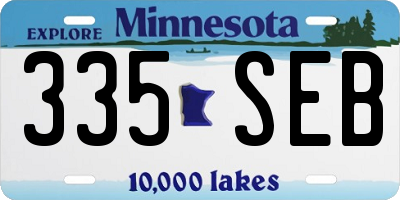MN license plate 335SEB