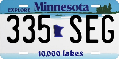 MN license plate 335SEG