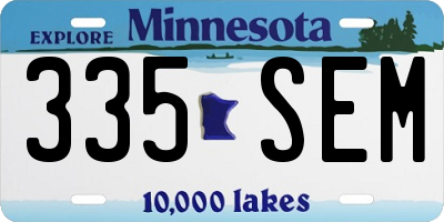 MN license plate 335SEM