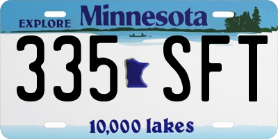 MN license plate 335SFT