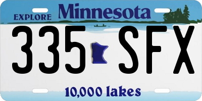 MN license plate 335SFX
