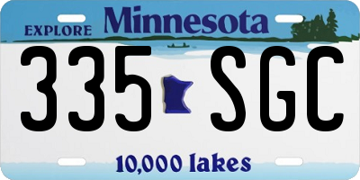 MN license plate 335SGC