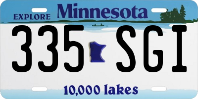 MN license plate 335SGI