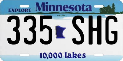 MN license plate 335SHG