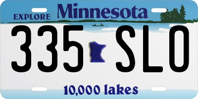 MN license plate 335SLO