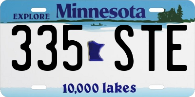 MN license plate 335STE