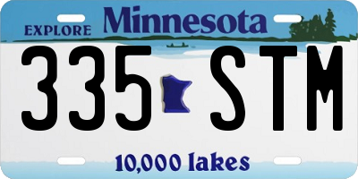 MN license plate 335STM