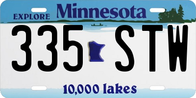 MN license plate 335STW