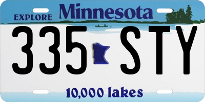 MN license plate 335STY