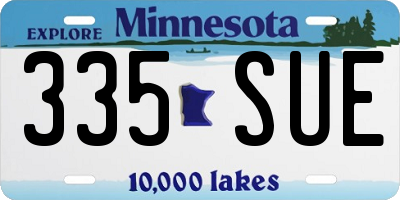 MN license plate 335SUE