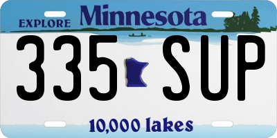 MN license plate 335SUP