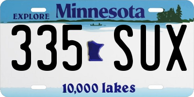 MN license plate 335SUX