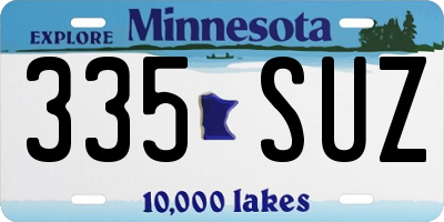 MN license plate 335SUZ