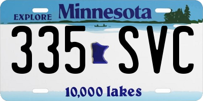 MN license plate 335SVC
