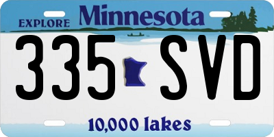 MN license plate 335SVD