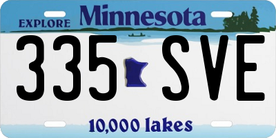 MN license plate 335SVE