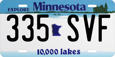MN license plate 335SVF