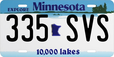 MN license plate 335SVS