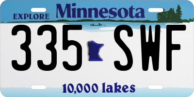 MN license plate 335SWF