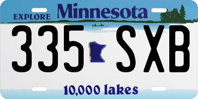 MN license plate 335SXB