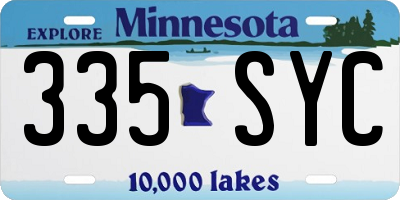 MN license plate 335SYC