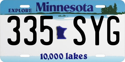 MN license plate 335SYG