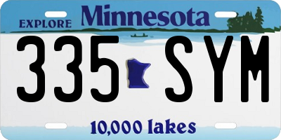 MN license plate 335SYM