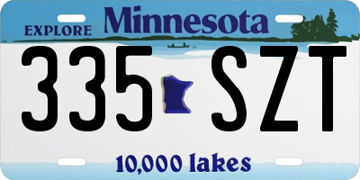 MN license plate 335SZT