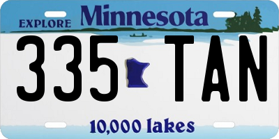 MN license plate 335TAN
