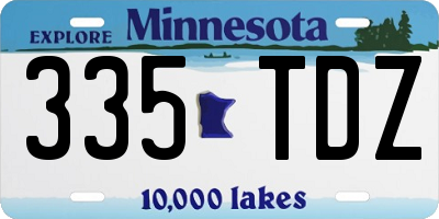 MN license plate 335TDZ