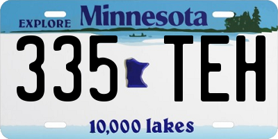MN license plate 335TEH