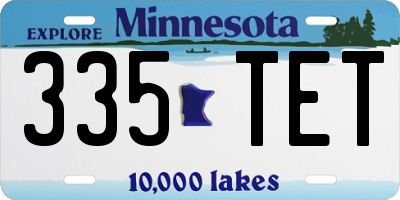 MN license plate 335TET