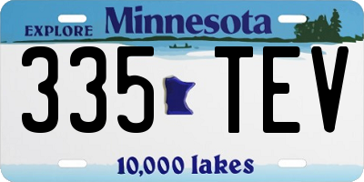 MN license plate 335TEV