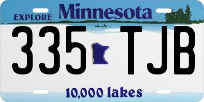 MN license plate 335TJB