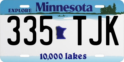 MN license plate 335TJK