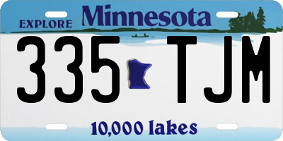 MN license plate 335TJM