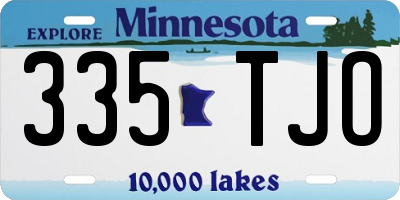 MN license plate 335TJO