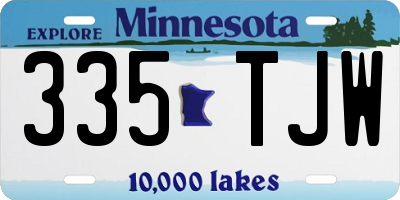 MN license plate 335TJW