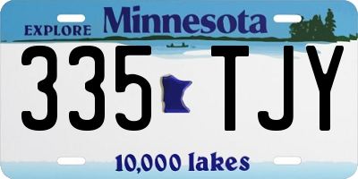 MN license plate 335TJY