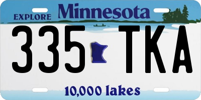 MN license plate 335TKA