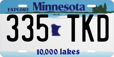 MN license plate 335TKD