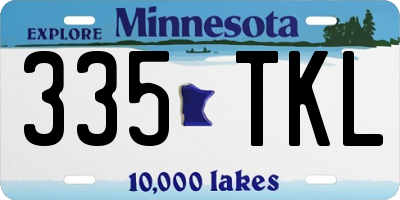 MN license plate 335TKL