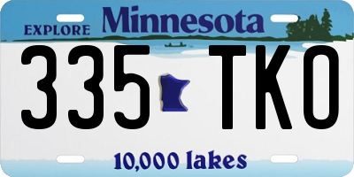 MN license plate 335TKO