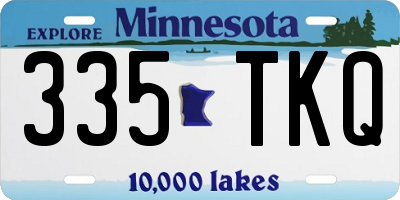 MN license plate 335TKQ
