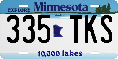 MN license plate 335TKS