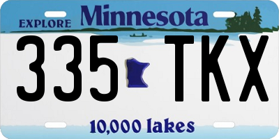 MN license plate 335TKX
