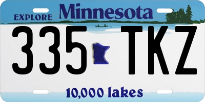 MN license plate 335TKZ