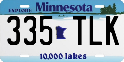 MN license plate 335TLK