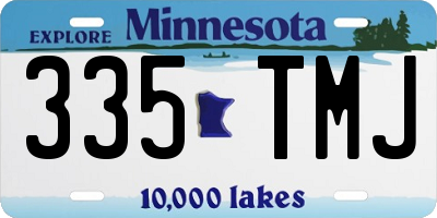 MN license plate 335TMJ